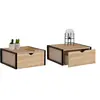 IDMARKET Lot de 2 tables de chevet murales DETROIT étagère suspendue d...