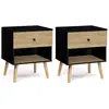 IDMARKET Lot de 2 tables de chevet EMMIE 1 tiroir scandinaves bois et ...