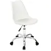 IDMARKET Chaise de bureau scandinave SARA blanche à roulettes