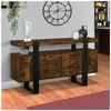 IDMARKET Buffet PHOENIX 4 portes bois effet vieilli et noir 140 cm
