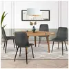 IDMARKET Lot de 4 chaises MILA en velours gris foncé pour salle à mang...