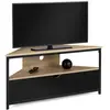 IDMARKET Meuble TV 100 cm d'angle BOSTON avec placard noir design indu...