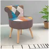 IDMARKET Fauteuil CRAPAUD en tissu patchwork multicouleurs