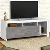 Idmarket - Meuble tv 110 cm malo blanc et placard effet béton