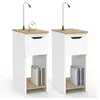 IDMARKET Lot de 2 tables de chevet ANOUK 1 tiroir et une niche blanc e...