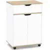 IDMARKET Desserte de cuisine COSY placard avec tiroir bois blanc et pl...