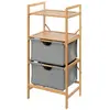 Etagère de salle de bain en bambou - WENKO - 2 tiroirs - Gris