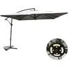 Concept-Usine Solenzara À Led Gris : Parasol À Led Déporté 3x3m