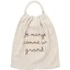 BB & Co Serviette élastique comme un grand gaze de coton beige rayé galet