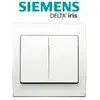 Siemens - Va et Vient + Poussoir Blanc Delta Iris + Plaque basic Blanc