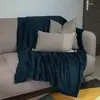 Couverture, plaid polaire 220 x 240 cm en flanelle ultra doux - Bleu -...