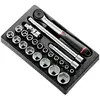 Module douilles 1/2'' 6 pans métriques 23 pièces - FACOM - MOD.S161-36