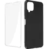 Coque pour Samsung Galaxy A12 Souple Noir et Verre Trempé 9H Avizar Tr...