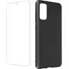 Coque pour Samsung Galaxy S20 FE Souple Noir et Verre Trempé 9HAvizar Transparent