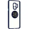 Coque pour Samsung Galaxy S9 Bi-matière Bague Métallique Support Vidéo Avizar bleu