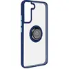 Coque pour Samsung Galaxy S22 Plus Bi-matière Bague Métallique Support Vidéo Avizar Bleu