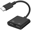 Adaptateur USB-C Mâle vers Double USB-C Femelle Audio et Charge Compac...