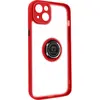 Coque pour iPhone 14 Plus Bi-matière Bague Métallique Support Vidéo Avizar rouge