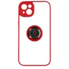 AVIZAR Coque iPhone 14 Bi-matière Bague Métallique Support Vidéo rouge