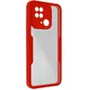 AVIZAR Coque Xiaomi Redmi 10C Dos Plexiglas et Avant Polymère Contour rouge