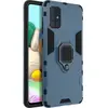Avizar Coque pour Samsung Galaxy A51 Bi-matière Bague Support Vidéo Bleu Gris