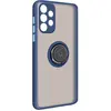 Geschikt voor Samsung Galaxy A32 Bi-materiaal Case Ring Video-Ondersteuning zwart