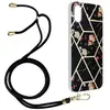 Avizar Coque pour iPhone XS Max Motif géométrique avec Cordon Amovible Noir