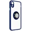 AVIZAR Coque iPhone XR Bi-matière Bague Métallique Support bleu nuit Bleu