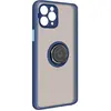 Coque IPhone 11 Pro Bi-matière Bague Métallique Support bleu nuit
