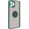 AVIZAR Coque IPhone 11 Pro Bi-matière Bague Métallique Support vert Vert