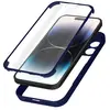 Hoes Geschikt voor Apple iPhone 14 Pro Max Plexiglas achter +Polymeer voor, omtrek blauw