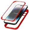 Hoes Geschikt voor Apple iPhone 14 Pro Max Plexiglas achter +Polymeer voor, omtrek rood