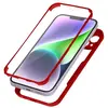 AVIZAR Hoes Geschikt voor Apple iPhone 14 Plus Plexiglas achter +Polymeer voor, omtrek rood