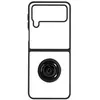 Coque pour Samsung Galaxy Z Flip 4 Bi-matière Bague Métallique Support...