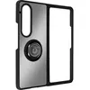 Coque pour Samsung Galaxy Z Fold 4 Bi-matière Bague Métallique Support...