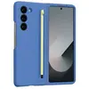 Merkloos / Sans marque Hoes Geschikt voor Samsung Galaxy Z Fold 6 Softtouch + Stylus, Blauw