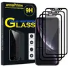 VCOMP Pour Apple iPhone XR (2018) 6.1" A1984: Lot / Pack de 3 Films de protection d'écran Verre Trempé de Couleur - NOIR
