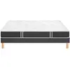 Ensemble Bultex ESSENTIAL + Sommier UNIC + pieds 80x190 Tissu gris fon...
