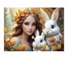 Alipson Puzzle Lady and Bunnies Puzzle-F-50129