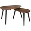 Lot de 2 Tables Basses Gigognes "Galet" 60cm Marron