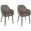 Fauteuil - SCOTT - Côtelé - Lot de 2 - 85cm - Taupe - Design Contempor...