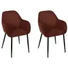 Lot de 2 Fauteuils Côtelé "Scott" 85cm Terracotta