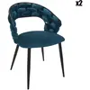 Lot de 2 Chaises Design "Sawyer" 82cm Bleu Canard