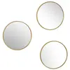 Miroir - Toronto - Lot de 3 - Doré - Ovale - 26 cm