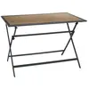 Table pliable en métal anthracite et effet bois Barcelone 110 x 70 cm