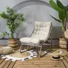 Fauteuil détente de jardin en métal Dolce vita beige