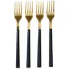 Home Deco Factory Gebaksvorkjes - 4x stuks - zwart/goud - RVS - 15 cm ...