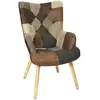 Fauteuil Patchwork "helsinki" 100cm Marron - Paris Prix