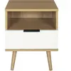 HOME DECO FACTORY Table de chevet en bois Sven - Scandinave - Moderne - Blanc - 35 cm - 49 cm - 1 tiroir