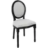 Lot De 2 Chaises - Home Deco Factory - Eleonor - Tissu - Noir Et Gris
